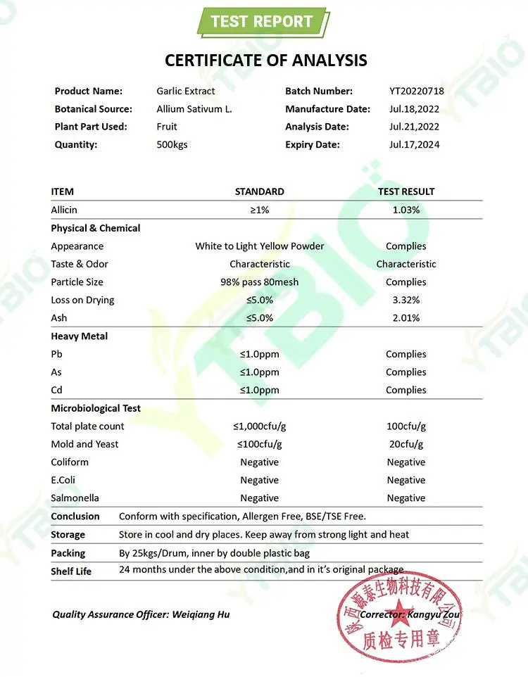 Garlic Extract Powder Garlic Extract Powder