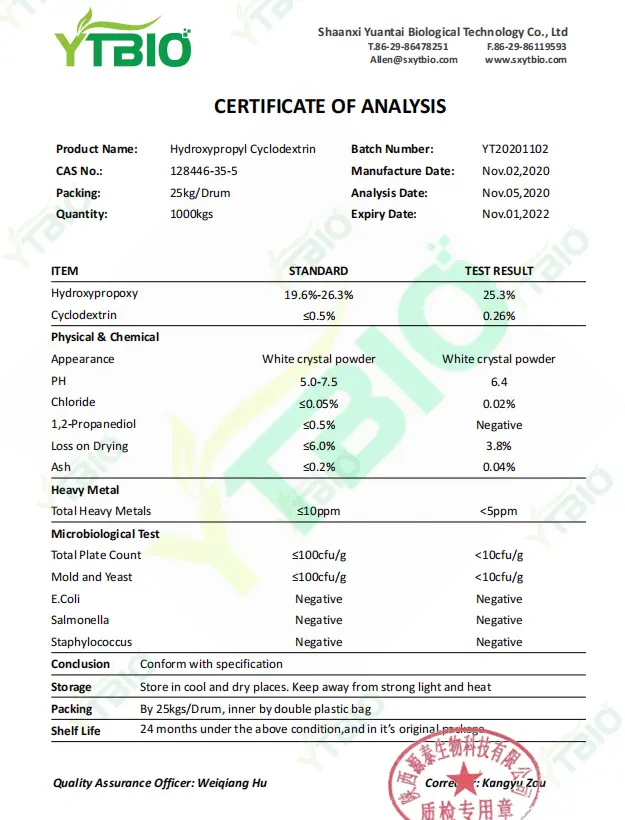Hydroxypropyl beta cyclodextrin powder Hydroxypropyl beta cyclodextrin powder