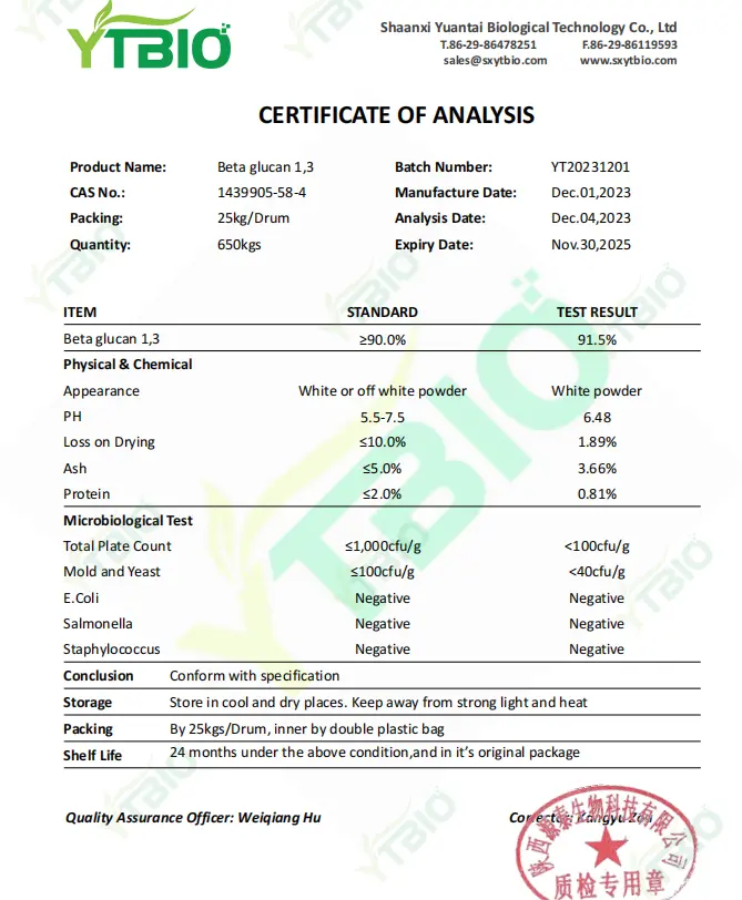 Beta Glucan 1,3 powder Beta Glucan 1,3 powder